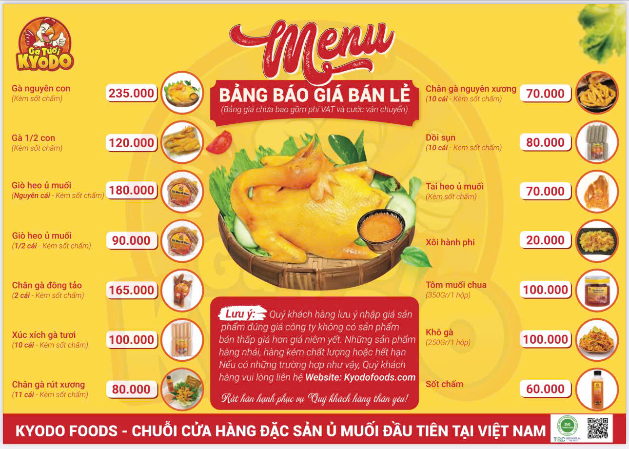 MENU SẢN PHẨM KYODO FOODS