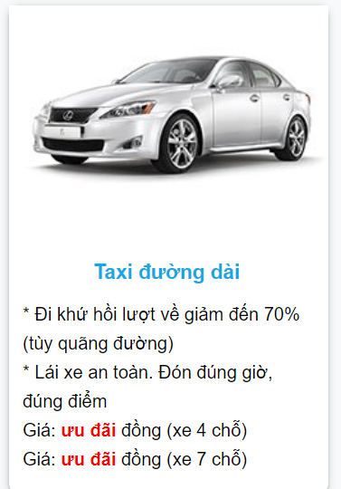 TAXI ĐƯỜNG DÀI