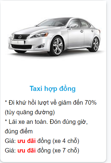 TAXI HỢP ĐỒNG